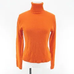 ar. DE TOI 長袖 ニット セーター タートルネック カシミヤ M オレンジ系 リブ 毛 ウール 無地