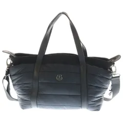 MONCLER (モンクレール) MOMMY BAG 刺繍ロゴ 2WAYナイロンショルダートートバッグ ブラック E19510060100 53048のサムネイル