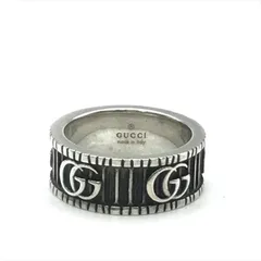超美品 GUCCI グッチ ダブルG マーモント ロゴ シルバー925 11号 6.9g レディース アクセサリー リング 指輪 ファッション小物 r380