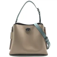 超美品 COACH コーチ レザー ロゴ金具 2way ショルダー バッグ レディース ファッション小物 鞄 かばん BAG ベージュ r385