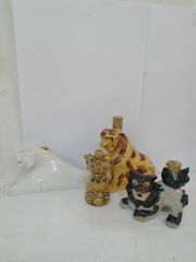 お酒空瓶 陶器製 4点 SUNTORY ローヤル12年 綾小町 泡盛 シーサー 虎 干支 十二支