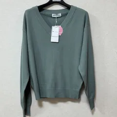 【新品タグ付き】JAYRO ジャイロ ソフトタッチ ニット 長袖 セーター M グリーン Vネック スフレのような軽いタッチ