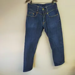 M11100 【GANGSTERVILLE】ギャングスタービル スリム デニムパンツ L メンズ 濃紺 赤耳 アイアンクロス ボタンフライ ジーンズ ストレートのサムネイル