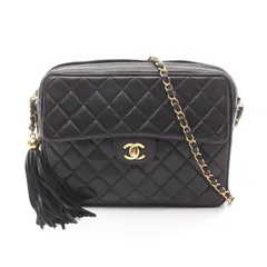 シャネル CHANEL ショルダーバッグ マトラッセ ブラック ラムスキン（羊革） マトラッセ フリンジ チェーンショルダー レディース Used B