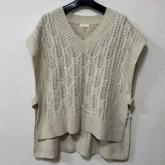 earth music&ecology アースミュージックアンドエコロジー 透かし編 ニット ベスト ジレ アイボリー