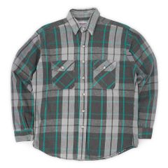 ノースウエスト NORTHWEST 90s 90年代 ヘビーネルシャツ MADE IN USA アメリカ製 フランネル チェック柄 FIVE BROTHER OEM ヴィンテージ 古着 メンズ シャツ グレー系 L【中古】
