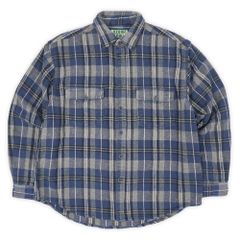 OZARK TRAIL 90s 90年代 ヘビーネルシャツ フランネル オールド アメカジ USA ヴィンテージ アメリカ 古着 メンズ シャツ 青系 ブルー系 / チェック柄 L【中古】