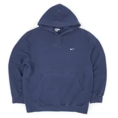 ナイキ NIKE 00s 2000年代 スウォッシュロゴ刺繍 スウェットパーカー フェード フーディー USA ヴィンテージ アメリカ 古着 メンズ パーカー ネイビー 紺 L【中古】