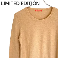 LIMITED EDITION リミテッドエディション ベージュ カシミヤ100% クルーネック ニット セーター 40 Lサイズ相当 高級素材 レディース カジュアル エレガント 819KZ