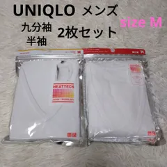 UNIQLO ヒートテック VネックT 九分袖 9分袖 半袖 インナー メンズ 紳士 男性用 M ヒートテックインナー 白 ホワイト アンダーシャツ ユニクロ EN
