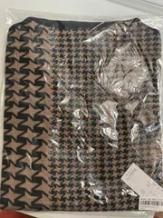 A【A21-14】◇ Kawai Okado LLサイズ　ワンピース　茶色＆黒色　千鳥格子柄