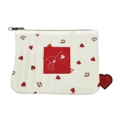 スヌーピー 足跡ハート キルティングポーチ 化粧ポーチ ポーチ