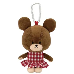 くまのがっこう ぬいぐるみエコバッグ ギンガムチェック RD