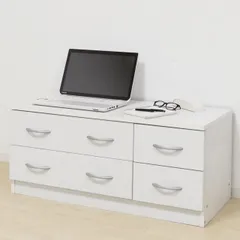 ♪2段 ローチェスト ［幅89.5cm］　　　　チェスト ローボード テレビ台 テレビボード リビング収納 姫系 新生活 引越し 模様替えのサムネイル