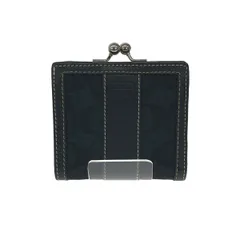 COACH コーチ がま口コンパクト財布  シグネチャー/キャンバス/ブラック    ブラック レディース / 240001174219
