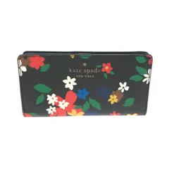 Kate spade ケイトスペード 二つ折り中長財布  フラワー/レザー    ブラック レディース / 240001174223