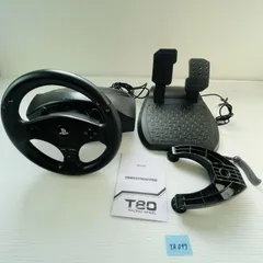 ◇YA097 PS4/PS3/PS専用 ステアリングコントローラー THRUSTMASTER T80 スラストマスター レーシングホイール RACING WHEEL 2ペダル 取扱説明書付き
