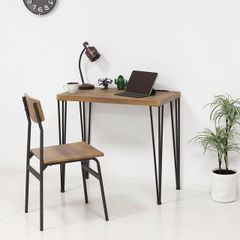 WTWチーク木製テーブル机作業デスク◇幅90木目ナチュラル素材 - メルカリ