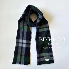 【良品】BEGG&CO / ウールカシミヤ　タータンチェック　マフラー
