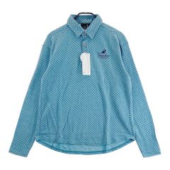 サイズ：L PARADISO パラディーゾ MCND-KSM55F 長袖ポロシャツ 起毛 総柄 ブルー系 [240101566605] ゴルフウェア メンズ ストスト