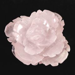 大輪ローズクォーツ バラ柄 約11cm 352g 天然石 ブレスレット置き 浄化