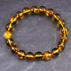 天然琥珀 バルティックアンバー  9mm玉ブレスレット 8.7g 【榎本通商51329】