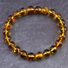 【限定1点】琥珀（フラワーアンバー）約10.5mm 天然石ブレスレット 限定1点】琥珀（フラワーアンバー）約10.5mm 天然石ブレスレット