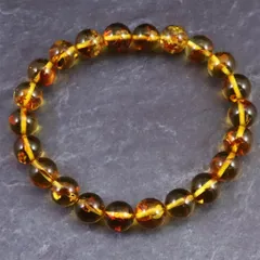 天然琥珀 バルティックアンバー  8.5mm玉ブレスレット 8.0g 【榎本通商66177】
