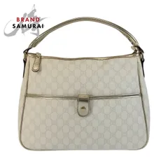 美品 GUCCI グッチ ホワイト ゴールド GGスプリームキャンバス 189898 ハンドバッグ レディース 506359【中古】