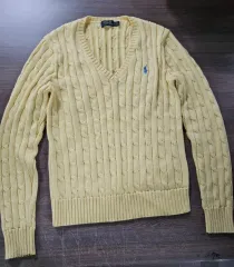 ポロラルフローレン イェロー Vネック ニット M