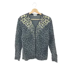 Christian Dior クリスチャンディオール レオパードカーディガン サイズ:M 刺繍 ヴィンテージ   グレー レディース / 240001171217