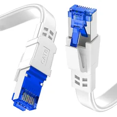 LANケーブル 20m CAT8 Soohut フラットLANケーブル 40Gbps/2000MHzランケーブル RJ45 コネクタ インターネット 有線ケーブル （ホワイト）