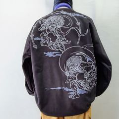 リバーシブルジャケット L 鈴木ひょっとこ カヤ スタジャン 和柄 龍 ド 