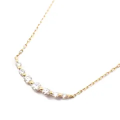 agete アガット ライン ネックレス K18YG/ダイヤモンド0.13ct【いおき質店】