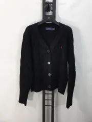 ポロラルフローレン ケーブル編み コットンニット ブラック 新モデルタグ L