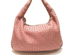 ボッテガヴェネタ 115653 ワンショルダーバッグ ☆ ピンク イントレチャート レザー セミショルダー レディース BOTTEGAVENETA ▼7K