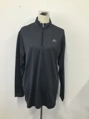 adidas アディダス ハイネックハーフジップＴシャツ Lsize