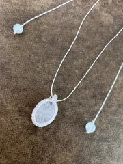 水晶　クリアクォーツ　マクラメ　ペンダント　ネックレス