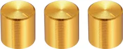 uxcell 3個 ポテンショメーターノブ ニュル付き軸 金色 アルミ 6mm