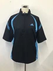 adidas アディダス 半袖ハーフジップシャツ Lsize
