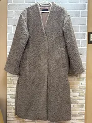A【A20-22】◇CHIGNON  サイズフリー　コート　モカ　無地