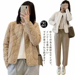 中綿ダウン キルティングコート レディース トップス 冬 中綿コート キルティングジャケット アウター ノーカラー カジュアル あったか 中綿ジャケット キルトジャケット 大きいサイズ 暖かい 軽量quan1124