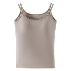 裏起毛 カップ付き タンクトップ レディース 冬インナー あったかインナー ブラトップ ストラップデザイン レギュラー丈 見せインナー 大きいサイズ rr-058