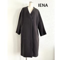 IENA イエナ☆ウール グレー ポンチョ ケープ コート パイピング
