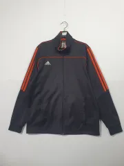 アディダス ブラック/オレンジ 3本線 トラックジャージ