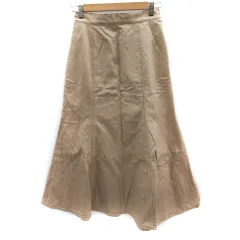 マウジー MOUSSY フレアスカート マキシ丈 ロング丈 2 ベージュ /SM12 ■MO