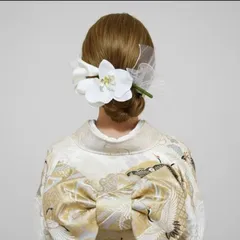 成人式髪飾り●胡蝶蘭 髪飾り 高級造花 卒業式 袴 和装 着物 結婚式 白無垢 前撮り 七五三
