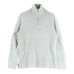 POLO RALPH LAUREN (ポロラルフローレン) 刺繍ロゴ コットン ハージジップスウェット トレーナー グレー KK-RL-KW-0514