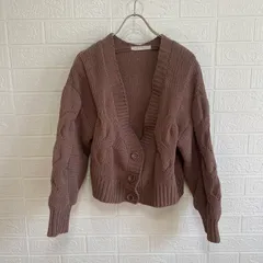 EVERY.VERY NICECLAUP エブリィ ベリー ナイスクラップ 830310 編込み ロングスリーブ カーディガン 長袖 トップス ブラウン【中古】 レディース
