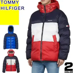トミーヒルフィガー TOMMY HILFIGER ダウンジャケット メンズ 中綿 ブルゾン アウター フード ブランド 大きいサイズ 軽い 暖かい 防寒 紺色 青 ネイビー ブルー